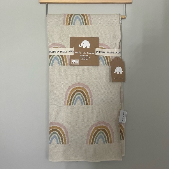 Other - NEW Baby Blanket Decorative Cotton Throw Rainbow Theme | Made in India